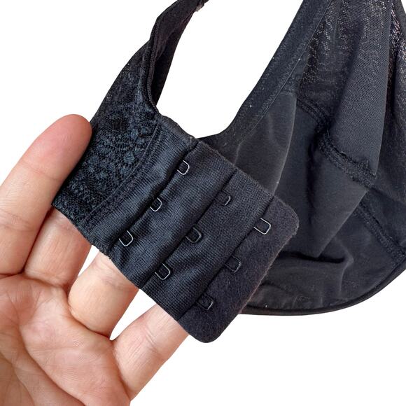 Lilyette 400 Full Figure Mesh Minimizer Bra Black 40D Underwire Adjustable Strap - Picture 7 of 10